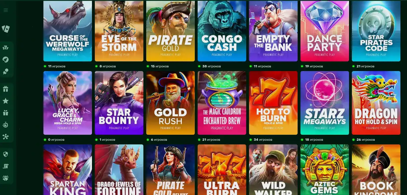 Игровой интерфейс слотов в Jvspin на компьютере